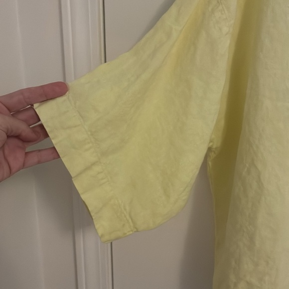 J. Jill Pure Jill 100% Linen Top Butter Yellow Boxy Boatneck Lagenlook Coastal - Picture 4 of 6